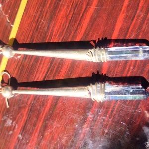 Pure 925 sterling silver Angel Aura Crystal earrings